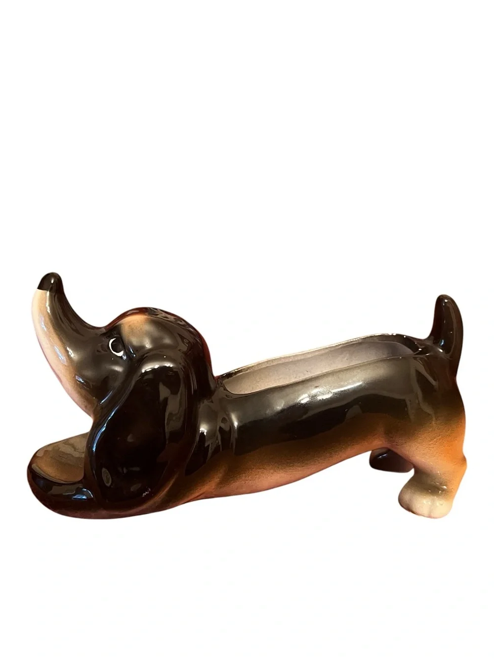Vintage RELCO Japan Dachshund Dog Ceramic Planter Mid Century Kitsch
